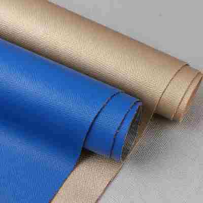 Cuero sintético PVC Saffiano con patrón cruzado para muebles, 54" de ancho