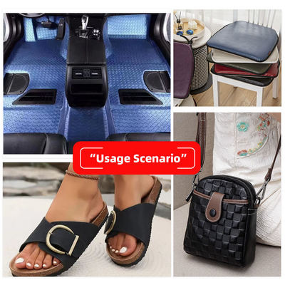 Tejido de cuero sintético con patrón de grano PVC para asientos de coche y muebles