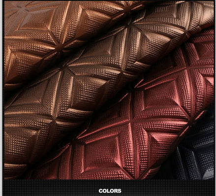 Tejido de cuero sintético con patrón de grano PVC para asientos de coche y muebles