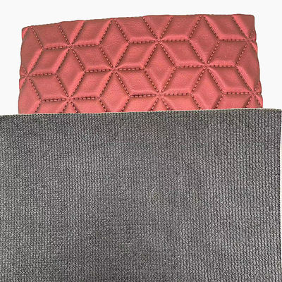 Cuero sintético perlado acolchado con bordado de diamante de PVC y espuma perforada con aguja para tapicería de asientos de coche y sofá