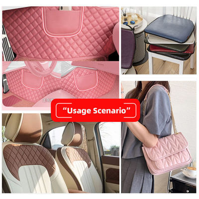 Imitación de PVC bordado rombo Cuero sintético artificial para automóviles Pies asientos de automóviles Sofá Decoración bolsa Tejido de cuero falso