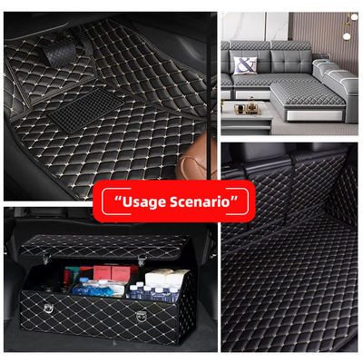 Sillón de pie de carro de cuero de PVC con colchoneta de cuero de PVC de 4,6 mm de espesor con relleno de espuma ajustado estirante asientos de automóvil bordados en relieve sofás para bolsas
