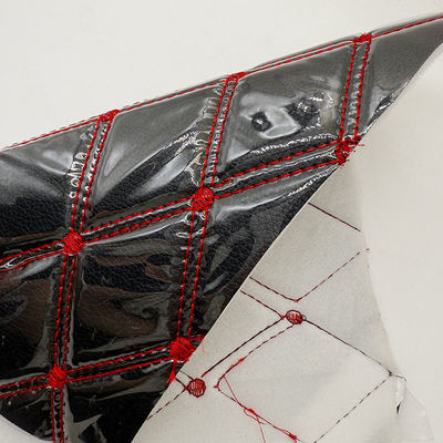 Sillón de pie de carro de cuero de PVC con colchoneta de cuero de PVC de 4,6 mm de espesor con relleno de espuma ajustado estirante asientos de automóvil bordados en relieve sofás para bolsas