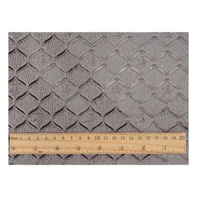 Cuero sintético artificial con estampado geométrico brillante de PVC al por mayor para embalaje, cartera, caja, cuaderno, tela de cuero sintético