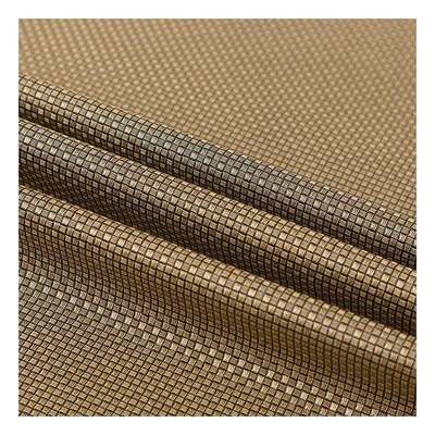 Tela de cuero sintético artificial con patrón de tejido pequeño, color perla metálico de PVC, para embalaje, cartera, caja, zapatos, cuaderno.