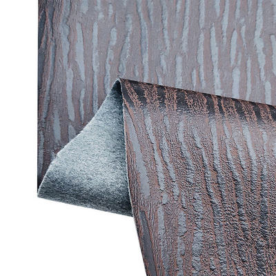 Venta al por mayor de cuero de rayas de PVC de cuero sintético de madera de impresión de embalaje de cartera de caja de zapatos de bolsillo cuaderno de notas de tela de cuero falso