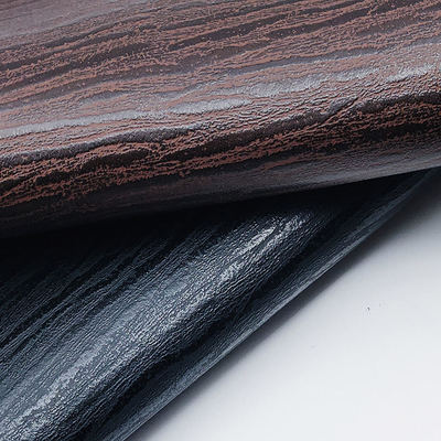 Venta al por mayor de cuero de rayas de PVC de cuero sintético de madera de impresión de embalaje de cartera de caja de zapatos de bolsillo cuaderno de notas de tela de cuero falso