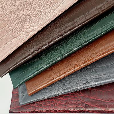 Pvc de grano de cocodrilo de cuero sintético de cartera de caja de zapatos Ntoebook Tejido de cuero falso