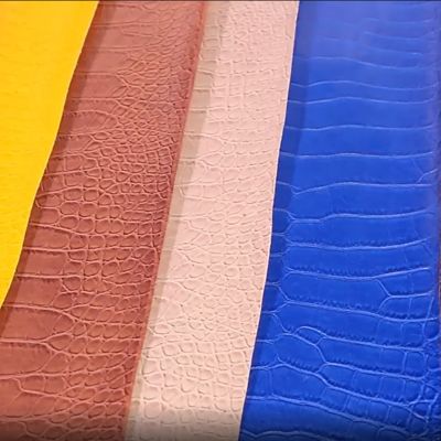 Pvc de grano de cocodrilo de cuero sintético de cartera de caja de zapatos Ntoebook Tejido de cuero falso