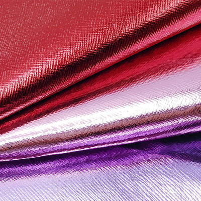 Patrón cruzado de película metálica de PVC, cuero sintético artificial, bolso, cartera, funda, zapatos, cuaderno, tela de cuero sintético