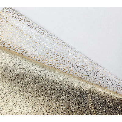 Cuero sintético artificial estilo relieve dorado de PVC al por mayor para tela de bolso, embalaje, caja, zapatos, cuaderno