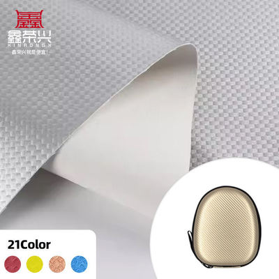 Cuero sintético de grano de estera de paja de fibra de carbono PU elástico para ropa, bolsos, funda de auriculares, caja, tela de cuero sintético