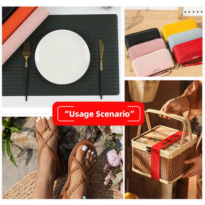 Pvc Metal Brillante Tejido En Relieve Patrón Cuero sintético artificial para embalaje Cartera Caja de zapatos Cuaderno de notas Tejido de cuero falso