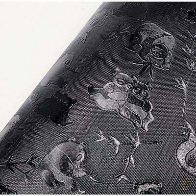 Wholesale PVC Highlights of 045 # Panda Grain Pattern Artificial Synthetic Leather Wallet Box Shoes Notebook Fabric