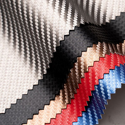 Elastic PU Carbon Fiber Synthetic Leather Faux Leather for Clothing Bags Phone Shell Sleeve Box Faux Leather Fabric