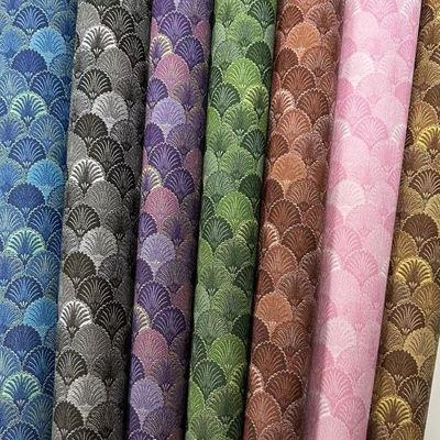 PVC Peacock Flower Printed Synthetic Artificial Leather Fabric for Bag Packaging Notebook Phone Shell & Sofa Use