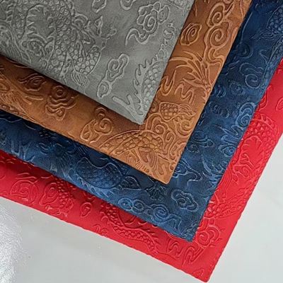 PVC Printed Dragon Pattern Embossed Synthetic Leather Durable Faux Leather Fabric for Notebook Table Mat Phone Upholstery Lining