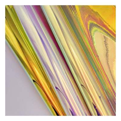 Rainbow Pu Holográfico Metallico Espejo Colorido Cuero Sintético Artificial Falsos Zapatos Bolso Bolso de Mano Cuaderno Tejido de Cuero