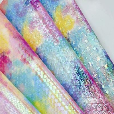 Cuero sintético especial PU Rainbow Mirror repujado para equipaje, bolso de mano, zapatos, bolsa de cosméticos, tela de cuero