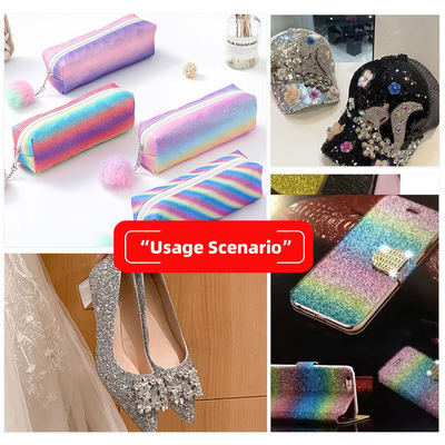 Tela de cuero sintético con purpurina hexagonal gruesa y brillante de PU elástico para zapatos, bolsos, lazos, manualidades, sombreros, tela de cuero sintético