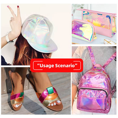 Tela con purpurina y película recubierta de PU para zapatos, lazos, manualidades, cuero sintético, cuero sintético impermeable, elástico para forro de sofá y exteriores