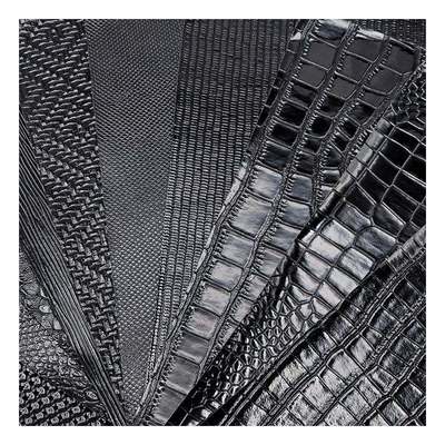 Cuero sintético de PVC con patrón de alto brillo, patrón animal, zapatos, bolsos y bolsas, tela de cuero sintético