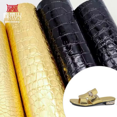 Destacar cocodrilo Pvc de cuero sintético animal patrón zapatos bolsos y cajas precio barato tela de cuero falso