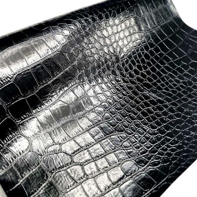 Destacar cocodrilo Pvc de cuero sintético animal patrón zapatos bolsos y cajas precio barato tela de cuero falso