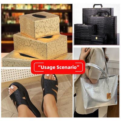 Alto brillo PVC Cocodrilo en relieve tejido grano geometría animal para zapato bolsa decoración sintético cuero artificial tela para manualidades