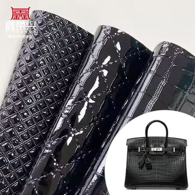 Alto brillo PVC Cocodrilo en relieve tejido grano geometría animal para zapato bolsa decoración sintético cuero artificial tela para manualidades