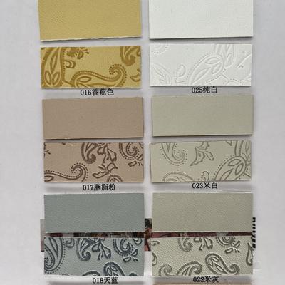 Cuero sintético prensado de PU para bolsa de zapatos, paquete, mantel, tela de cuero sintético