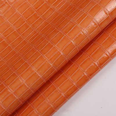 Pvc de alto brillo de bambú de patrón de grano de piel sintética artificial decoración de zapatos bolsas de caja de tela de cuero falso