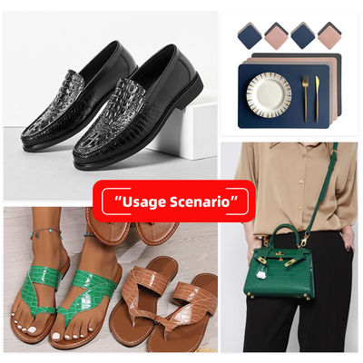 Cuero PVC de 1,8 mm de espesor con grano de cocodrilo, resistente a la abrasión y al agua para bolsos y zapatos