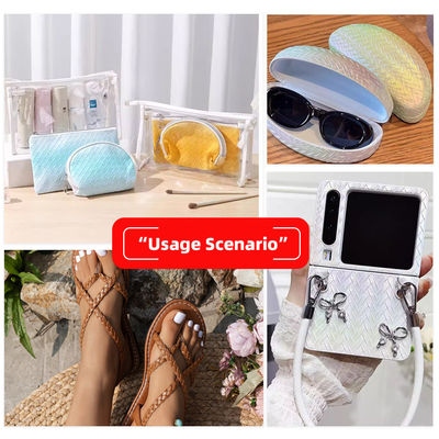 1.1mm de espesor 54/55" de ancho 20 colores cuero PVC cuero sintético para bolsos y decoración del hogar