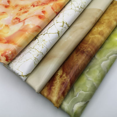 Cuero de PVC de granos de mármol con doble respaldo cepillado en 20 colores para bolsos y carteras