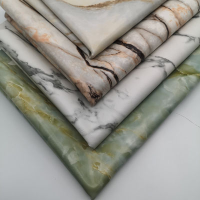 Cuero de PVC de granos de mármol con doble respaldo cepillado en 20 colores para bolsos y carteras