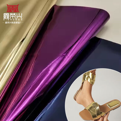 Zapatos sintéticos de alta calidad Bolso de mano Cuaderno de cuero Pu Arco iris Holográfico Metálico Colorido Espejo Tejido de cuero