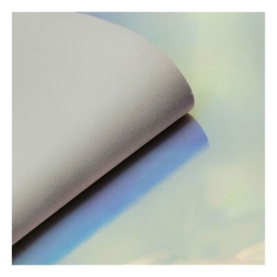 Rainbow Pu Holográfico Metallico Espejo Colorido Cuero Sintético Artificial Falsos Zapatos Bolso Bolso de Mano Cuaderno Tejido de Cuero