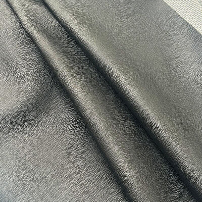 Precio Barato Piel Sintética de PVC con Grano de Cordero Elástica Impermeable Negra para Ropa, Pantalones, Vestidos