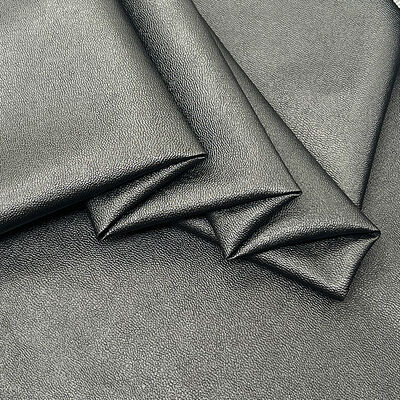 Precio Barato Piel Sintética de PVC con Grano de Cordero Elástica Impermeable Negra para Ropa, Pantalones, Vestidos