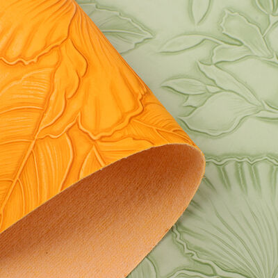 PVC 126 Patrones de Flores Estilo Repujado Cuero Sintético Artificial para Bolsos, Manteles Individuales, Zapatos, Decoración, Paquete, Tela de Cuero Sintético