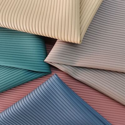 PVC Striped Grain Synthetic Artificial Leather Embossed Faux Leather Materials for Furniture for Sofa Seats Household Supplies