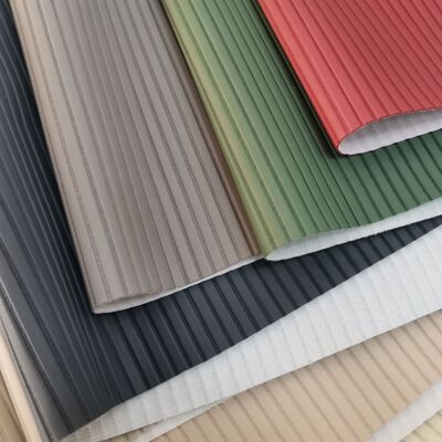 PVC Striped Grain Synthetic Artificial Leather Embossed Faux Leather Materials for Furniture for Sofa Seats Household Supplies