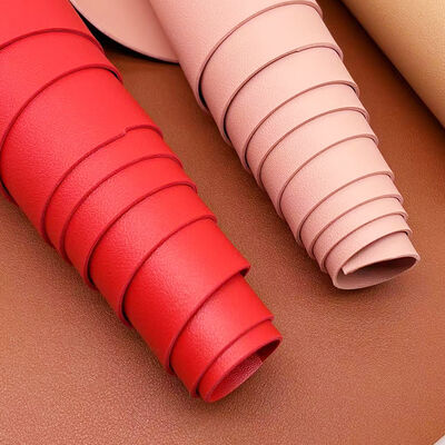 Material de cuero sintético artificial de doble cara con grano de becerro de PVC en relieve para manualidades, bolsos, tapetes de mesa y carteras