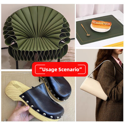 Material de cuero sintético artificial de doble cara con grano de becerro de PVC en relieve para manualidades, bolsos, tapetes de mesa y carteras