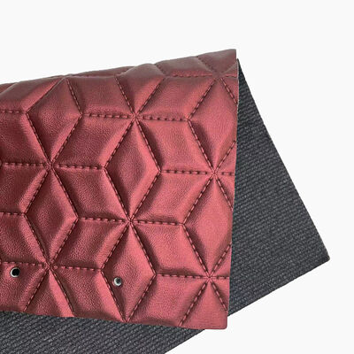 Cuero sintético perlado acolchado con bordado de diamante de PVC y espuma perforada con aguja para tapicería de asientos de coche y sofá