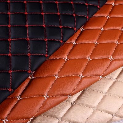 Cuero sintético acolchado de PVC de 7,0 mm de grosor, poliuretano expandido elástico bordado y en relieve para asientos de coche, muebles/bolsos