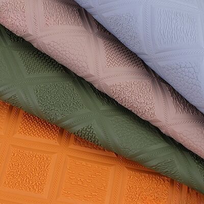 PVC Antiskid Rhombus Embossed Style Artificial Synthetic Leather for Car Foot Car Seats Sofa Decorate Bag Faux Leather Fabric