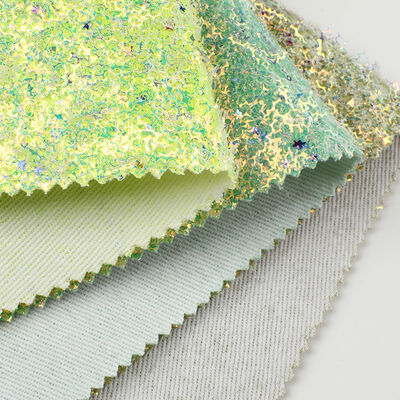 Láminas de tela de PU brillante y brillante con purpurina, cuero sintético grueso e impermeable para zapatos, lazos, manualidades, sombreros, forro decorativo sintético