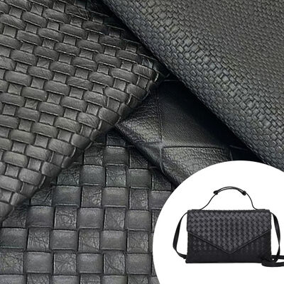 Looped Fabric Woven Pattern PVC Synthetic Leather Embossed Shoes Bags Furniture Crafts Car Faux Leather Fabric Stretch